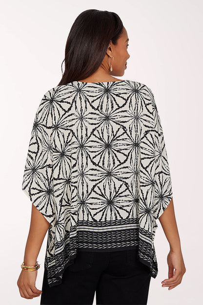 Tropical Noir Shibori Crepe Blouse