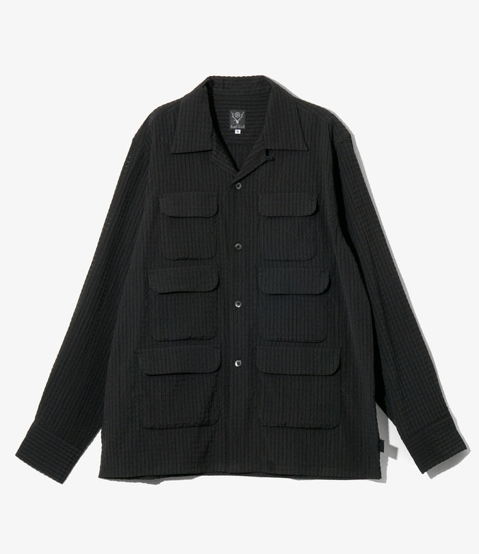 6 Pocket Shirt - Black - RA/PE/N Dobby