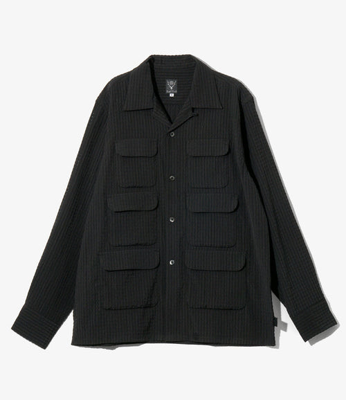 6 Pocket Shirt - Black - RA/PE/N Dobby