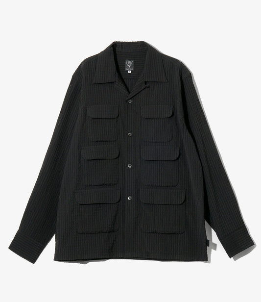 6 Pocket Shirt - Black - RA/PE/N Dobby