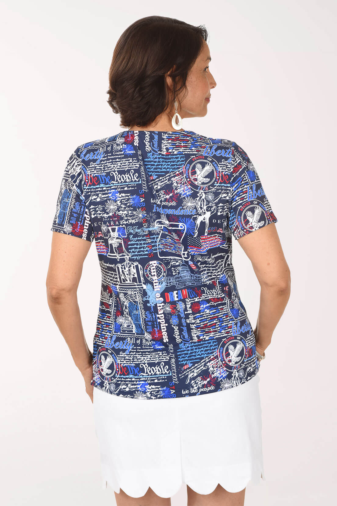 USA Liberty UPF50+ V-Neck Short Sleeve Top