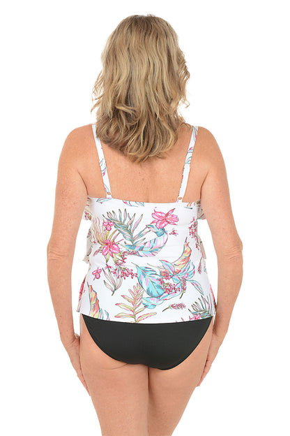 White Endless Summer Ruffle Tankini Top