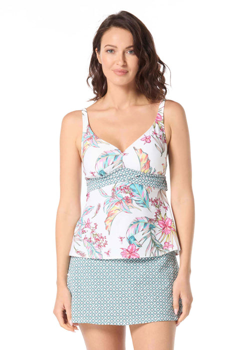 White Endless Summer V-Neck Tankini Top