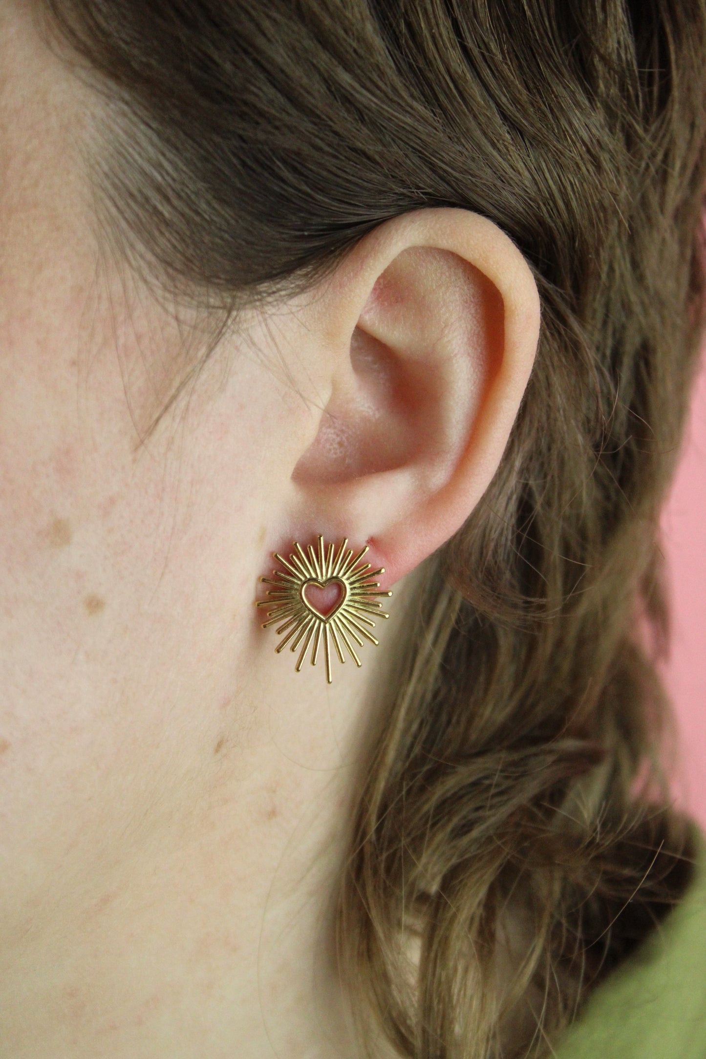 Sacré Coeur Stud Earrings (Gold Plated)