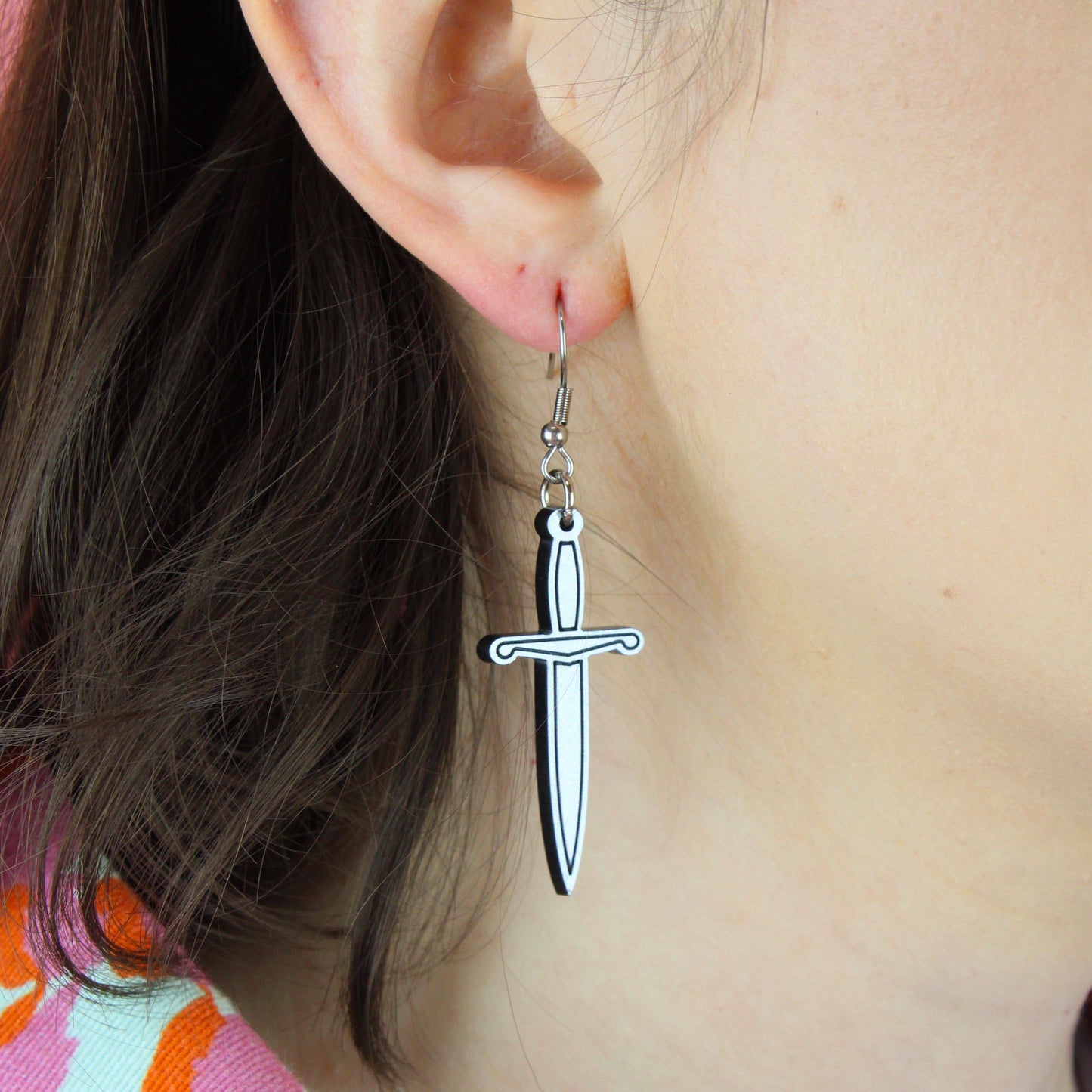 Silver Dagger Earrings