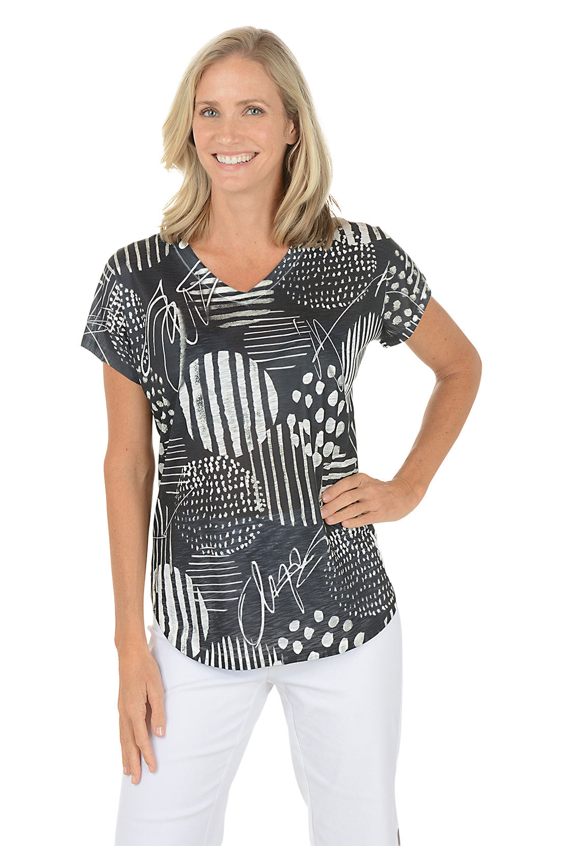 Zippy Slub Knit Short Sleeve Top