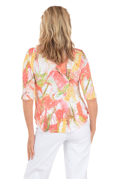 Zoey Crushed Burnout Elbow Sleeve Top