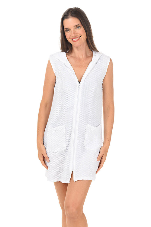 Waffle Knit Sleeveless Cover-Up