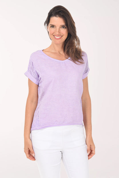 V-Neck 100% Linen Tee