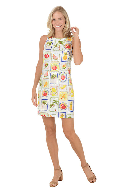 White Fruitopia Sleeveless Shift Dress