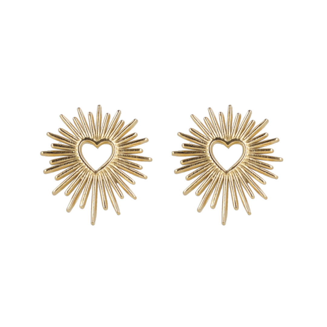 Sacré Coeur Stud Earrings (Gold Plated)