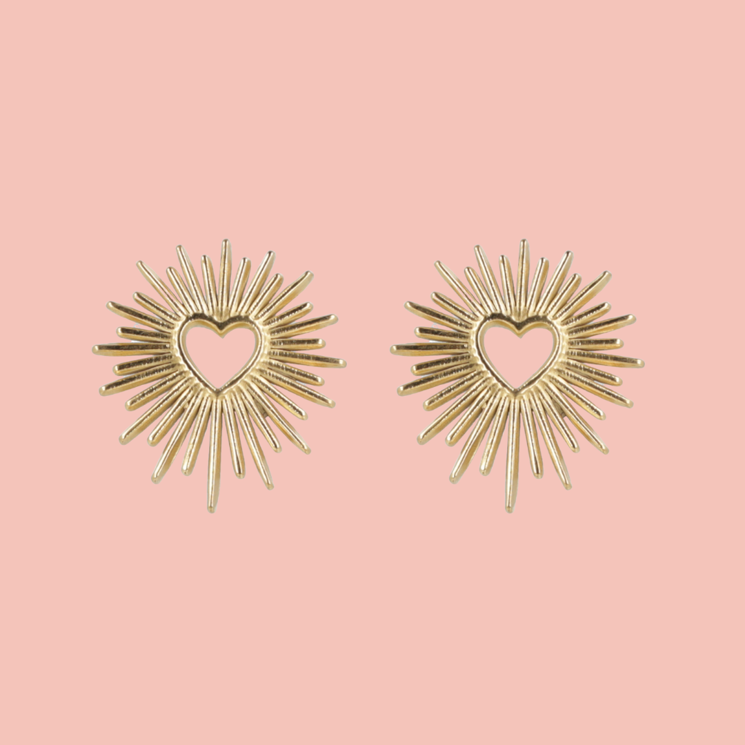 Sacré Coeur Stud Earrings (Gold Plated)