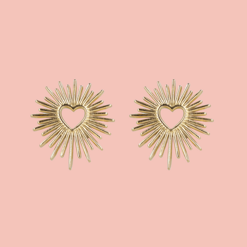 Sacré Coeur Stud Earrings (Gold Plated)