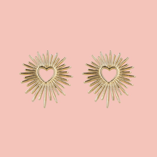 Sacré Coeur Stud Earrings (Gold Plated)