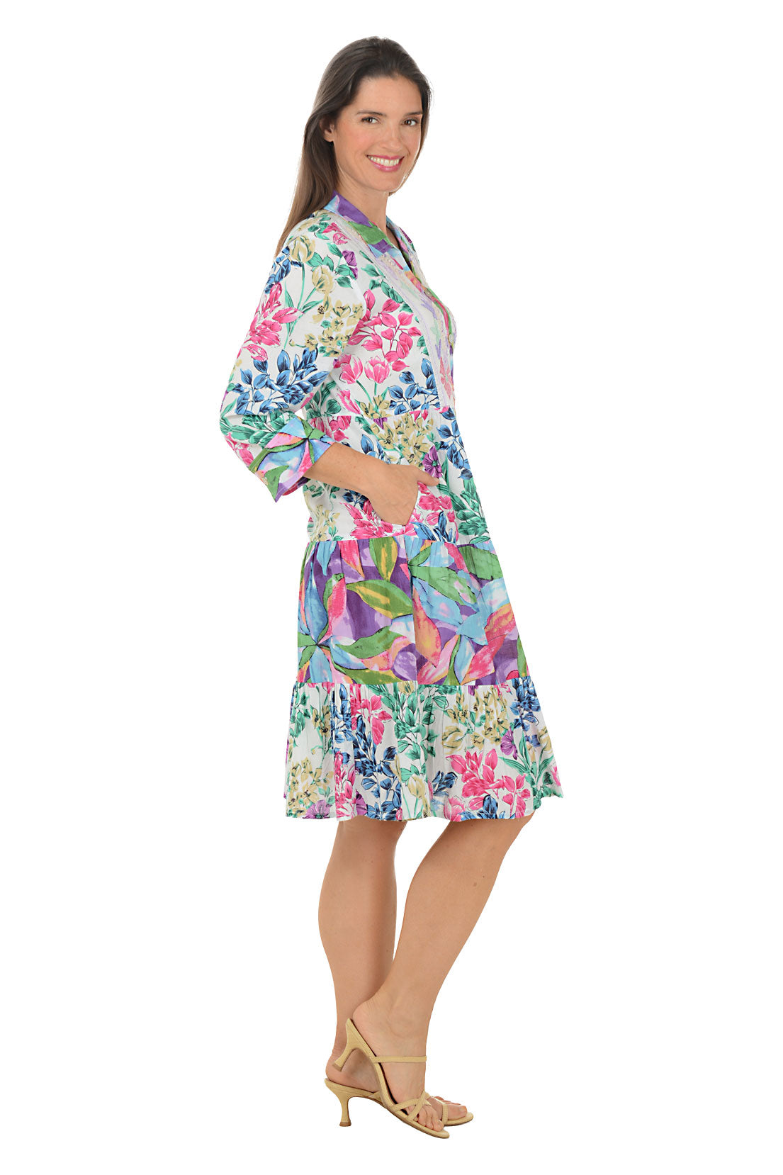 Willow Cotton Embroidered Button-Front Dress
