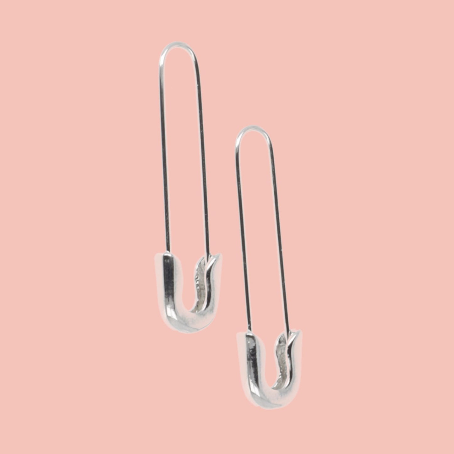 Safety Pin Earrings (Silver Plated)