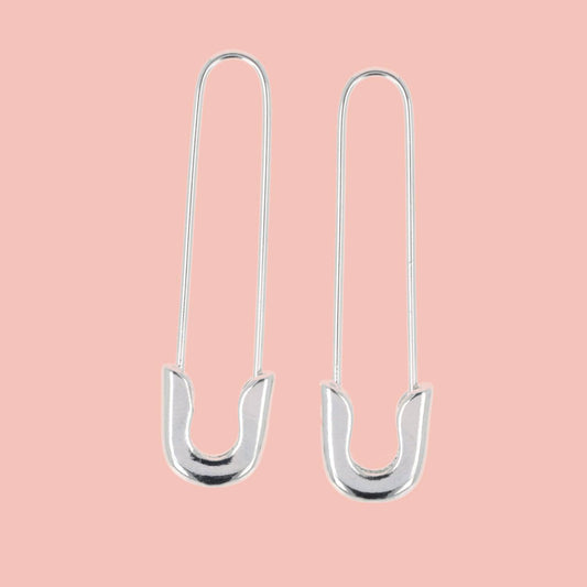 Safety Pin Earrings (Silver Plated)