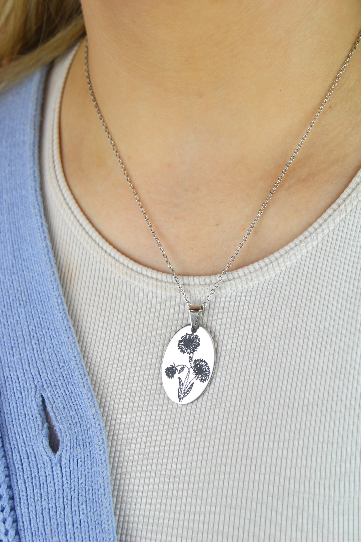 September Birth Flower Necklace - Aster