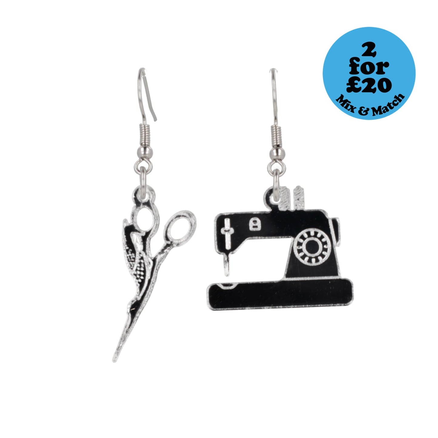Sew Cute Earrings - Silver