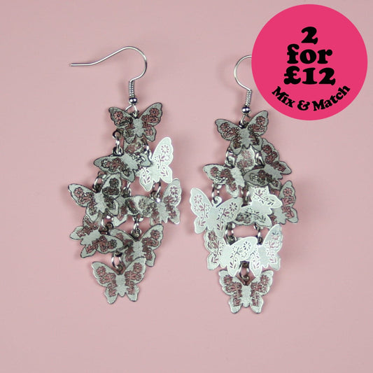 Silver Butterfly Earrings