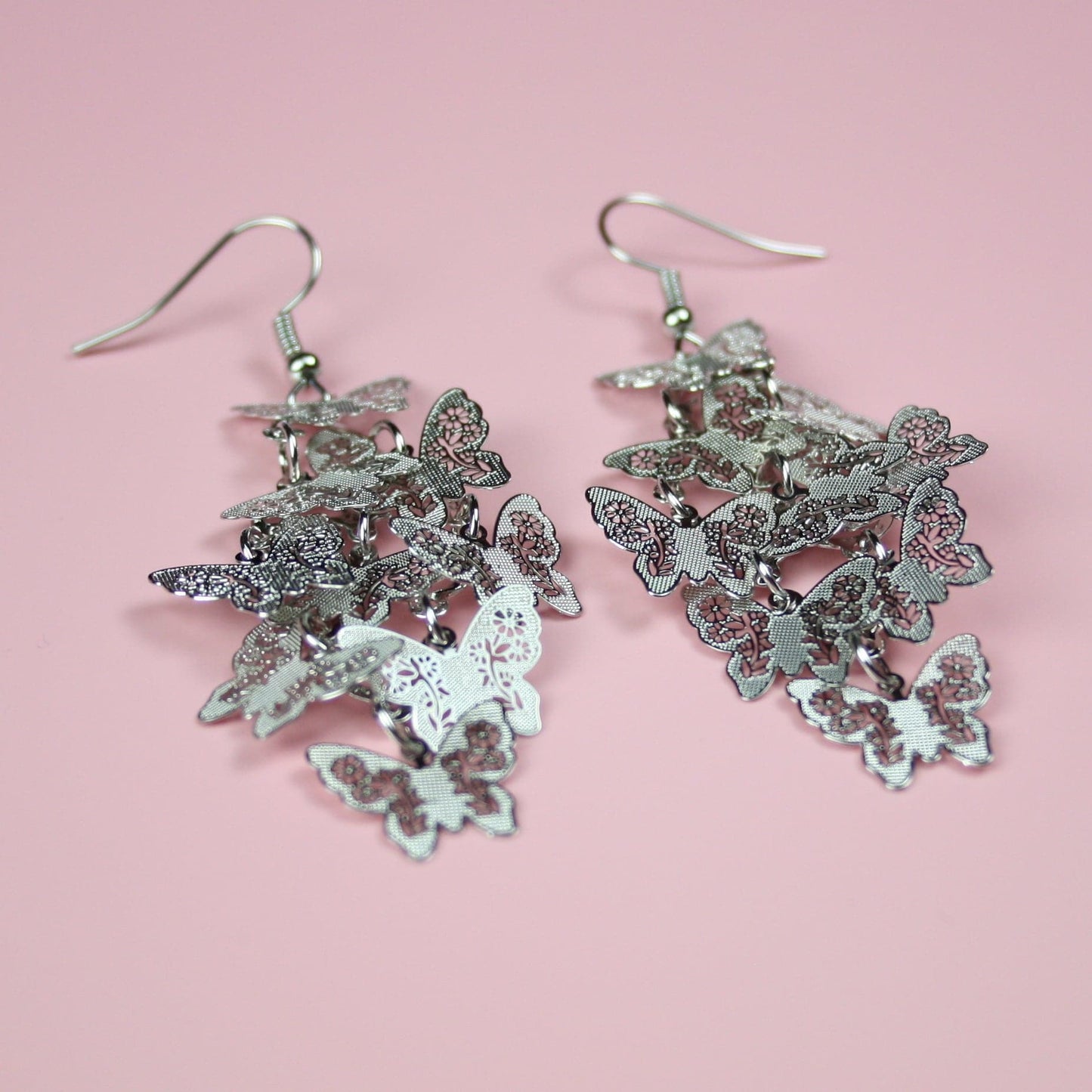 Silver Butterfly Earrings