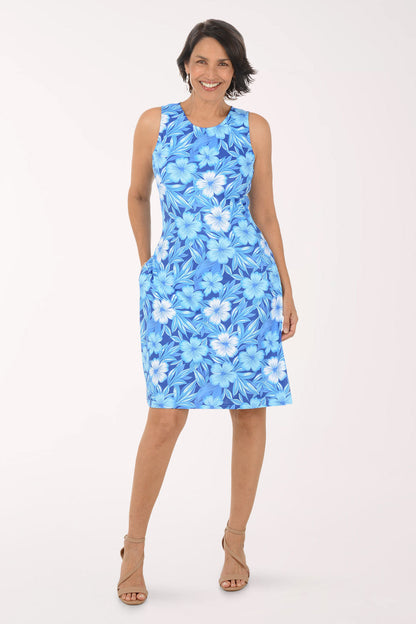 Tropical Floral UPF50 Sleeveless Swing Dress