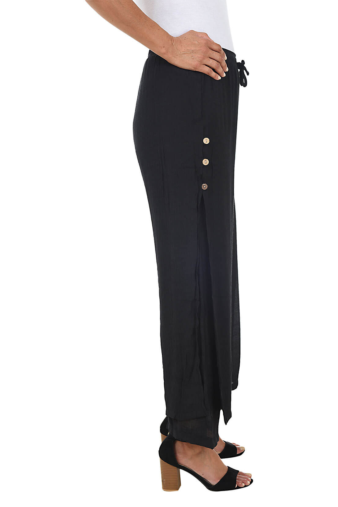 Triple Button Flowy Layered Pant