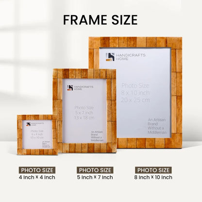 Antique Tile Bone Inlay Picture Frame Set (5-Pieces)