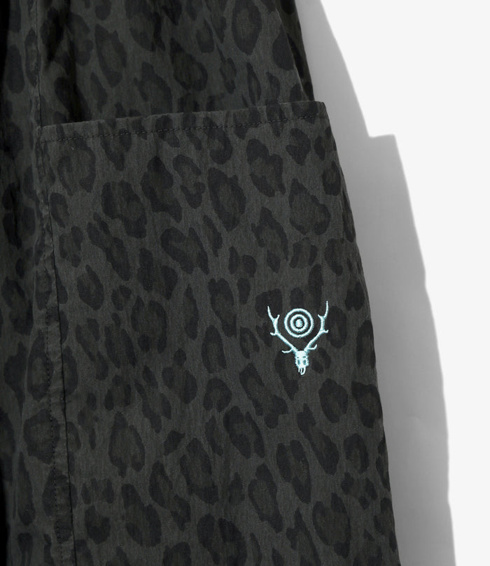 Army String Cropped Pant - Charcoal - C/N Poplin / Leopard