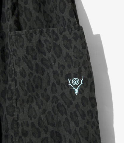 Army String Cropped Pant - Charcoal - C/N Poplin / Leopard