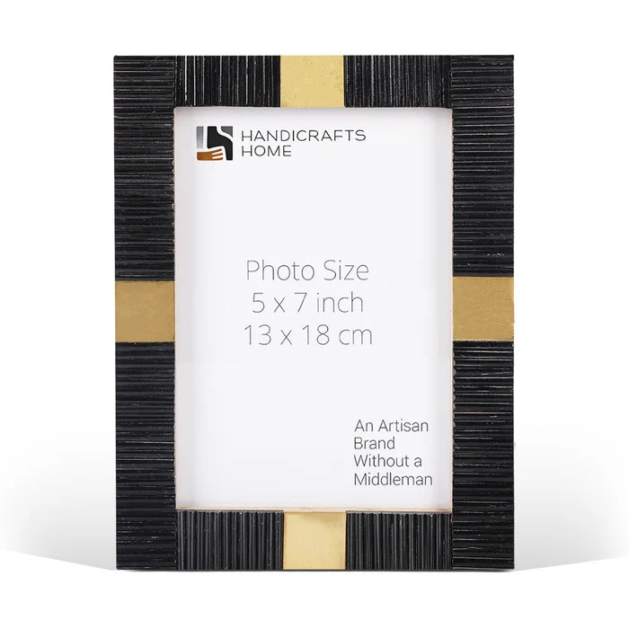 Handmade Art Deco Bone & Brass Inlay Picture Frame 4x6 5x7 8x10, for tabletop or wall display