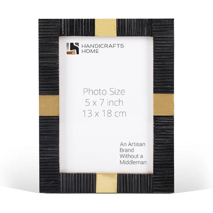 Handmade Art Deco Bone & Brass Inlay Picture Frame 4x6 5x7 8x10, for tabletop or wall display
