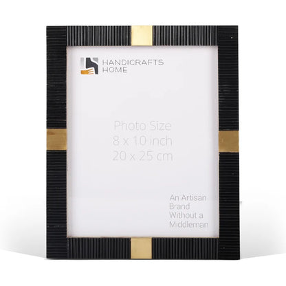 Handmade Art Deco Bone & Brass Inlay Picture Frame 4x6 5x7 8x10, for tabletop or wall display