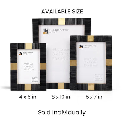 Art Deco Bone & Brass Inlay Picture Frame 4x6 5x7 8x10