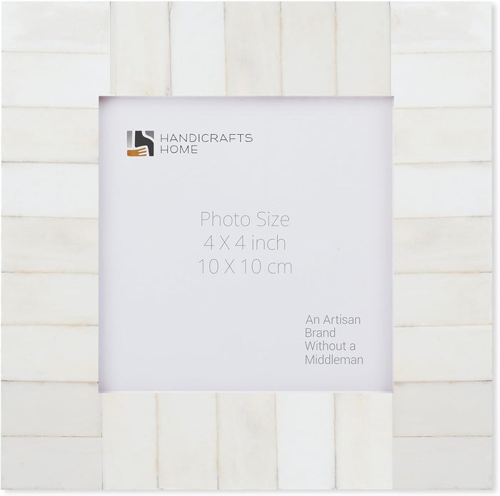 Baby Picture Frame Classic Collection Bone Inlay White 4x4