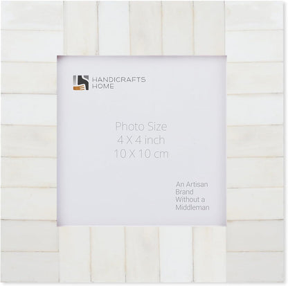 Baby Picture Frame Classic Collection Bone Inlay White 4x4