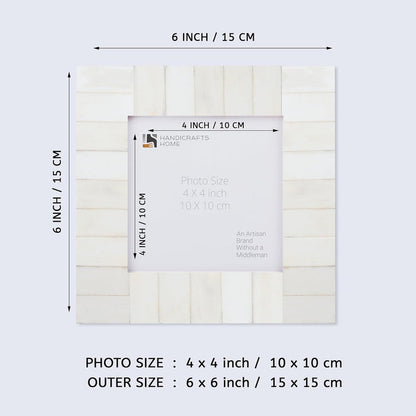 Baby Picture Frame Classic Collection Bone Inlay White 4x4