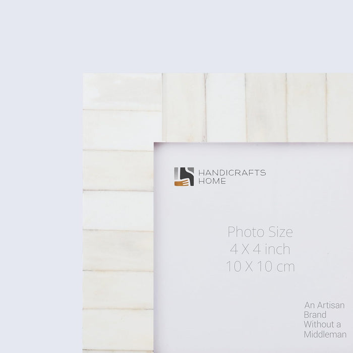 Baby Picture Frame Classic Collection Bone Inlay White 4x4