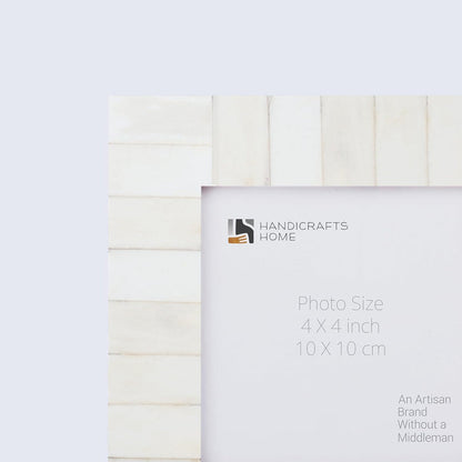 Baby Picture Frame Classic Collection Bone Inlay White 4x4