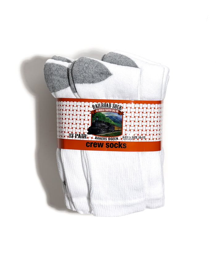Baker's Dozen Crew Sock - White