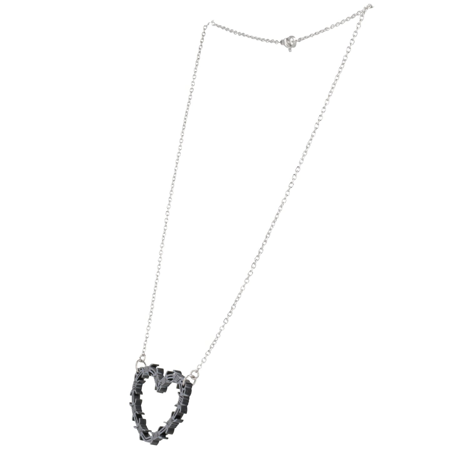 Silver Barbed Wire Heart Necklace