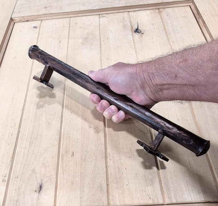 Barn Door Handle - Door Pull - Round Bar Distressed - 1" Dia. (NEW ITEM) - Multiple Finishes Available