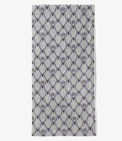 Bath Towel - Grey / Purple - Cotton Pile Jq. / Skull & Target