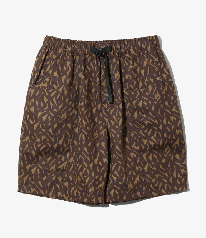 Belted C.S. Short - Brown - Cotton Grosgrain / Printed