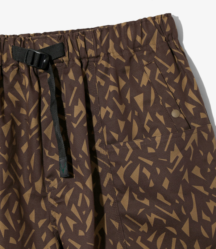 Belted C.S. Short - Brown - Cotton Grosgrain / Printed
