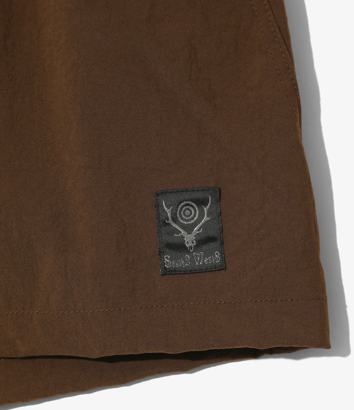 Belted Short - Brown - Nylon Oxford