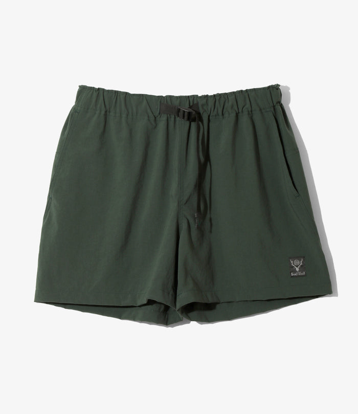 Belted Short - Green - Nylon Oxford