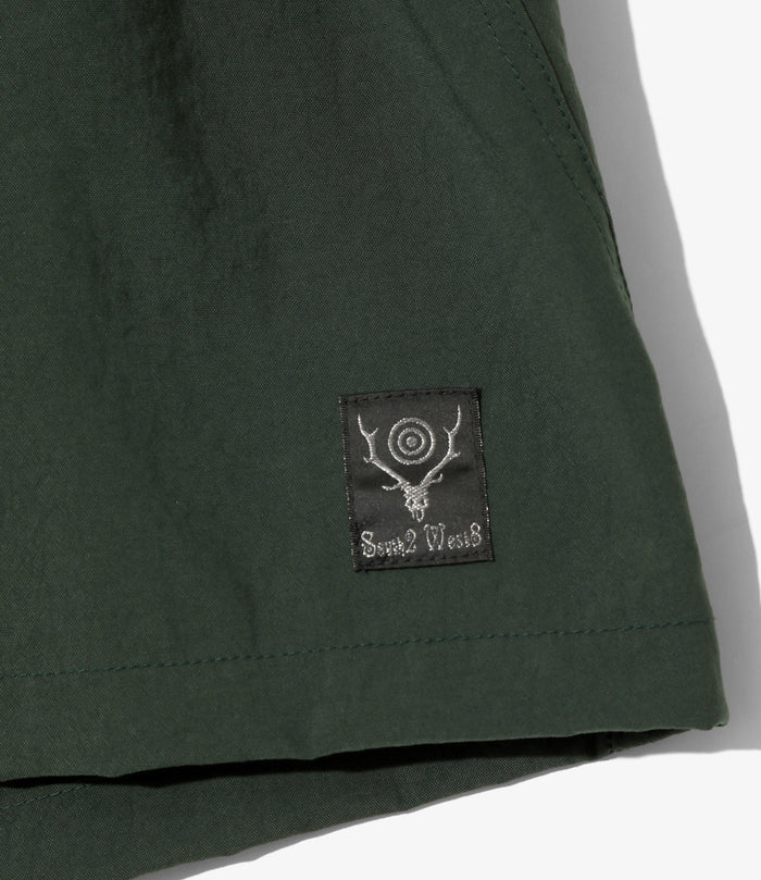 Belted Short - Green - Nylon Oxford