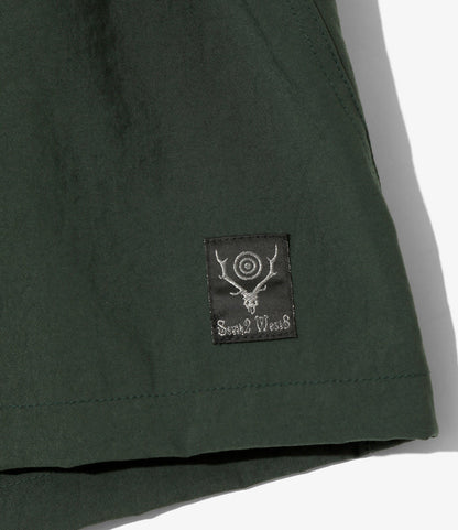 Belted Short - Green - Nylon Oxford