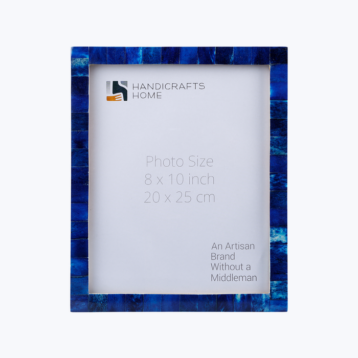 Handmade Blue Picture Frames - Classic Bone Inlay - 4x6 5x7 8x10, for tabletop or wall display